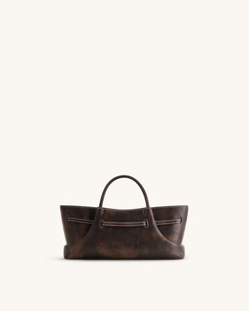 Maeve Tote Bag mit Dackel-Metallanhänger - Dunkles Kaffeebraun