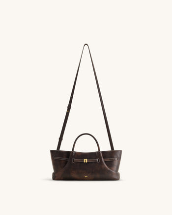 Maeve Tote Bag mit Dackel-Metallanhänger - Dunkles Kaffeebraun