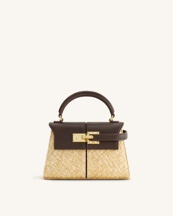 Elise Kunststroh Handtasche - Braun