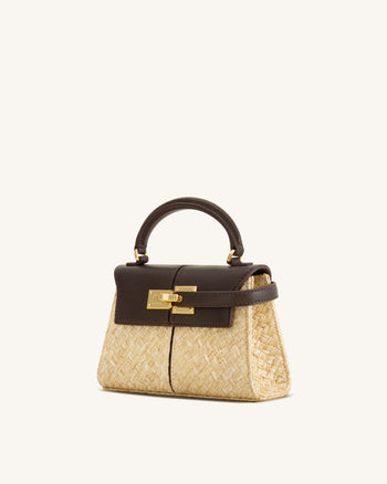 Elise Kunststroh Handtasche - Braun