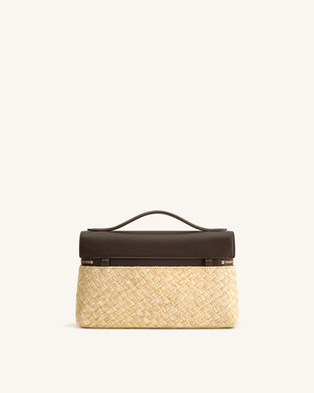 Thea Kunststroh Henkeltasche - Braun