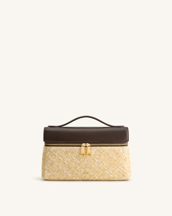 Thea Kunststroh Henkeltasche - Braun