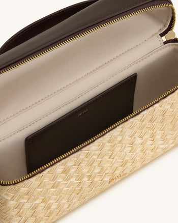 Thea Kunststroh Henkeltasche - Braun