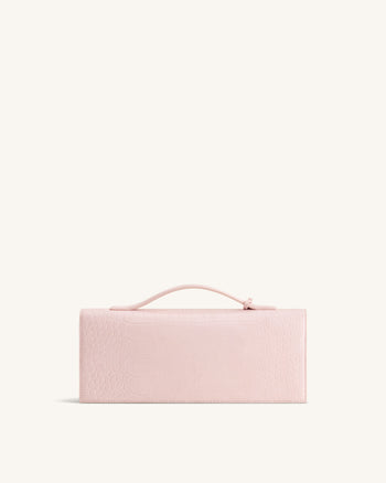 Celeste Envelope-Henkeltasche - Rosa Krokoprägung