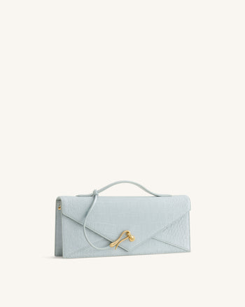 Celeste Umschlag-Henkeltasche - Hellblaues Kroko