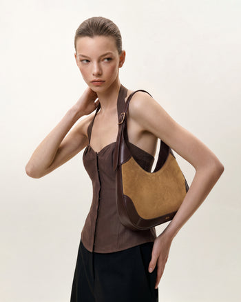 Willow Hobo-Tasche mit Besatz aus Wildlederimitat - Braun