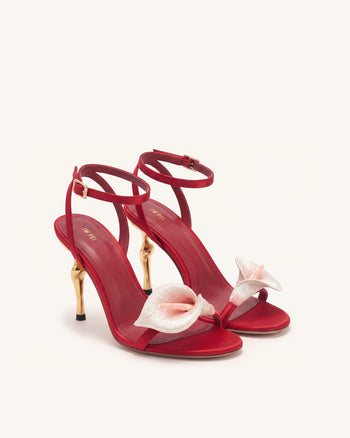 Alivia Calla Lily Sandalen mit goldenem Metallabsatz - Rot