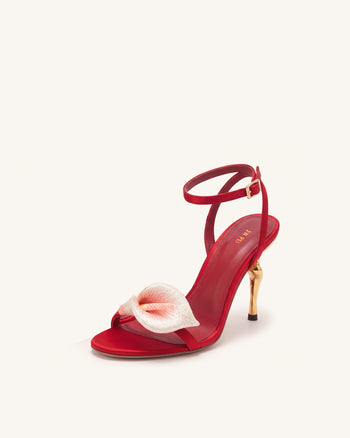 Alivia Calla Lily Sandalen mit goldenem Metallabsatz - Rot