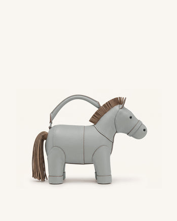 Harper Henkeltasche mit Pferd - Grau