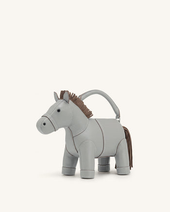 Harper Henkeltasche mit Pferd - Grau