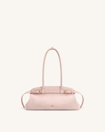 Arden East-West-Schultertasche mit Gürtelschnalle aus Kunstwildleder - Pink