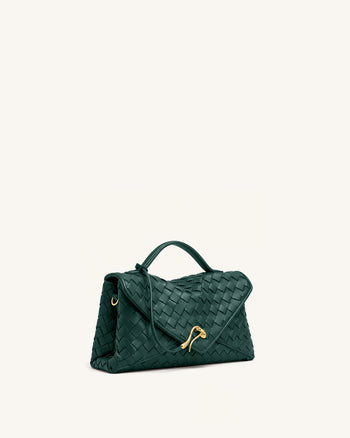 Celeste Gewebte Umschlagtasche - Dunkles Tintengrün