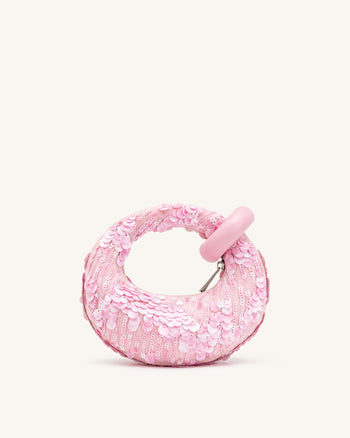 Abacus Mini-Henkeltasche mit Pailletten - Pink
