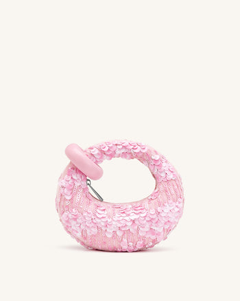 Abacus Mini-Henkeltasche mit Pailletten - Pink