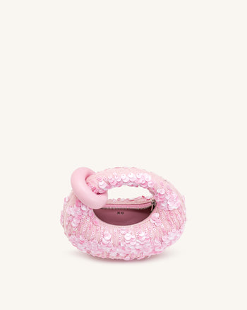 Abacus Mini-Henkeltasche mit Pailletten - Pink