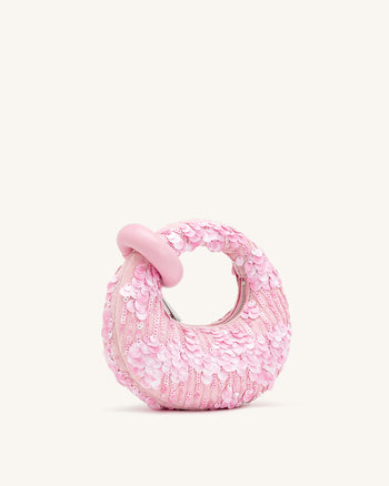Abacus Mini-Henkeltasche mit Pailletten - Pink