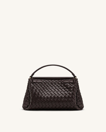 Carmen Geflochtene Henkeltasche - Dunkelbraun