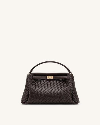 Carmen Geflochtene Henkeltasche - Dunkelbraun