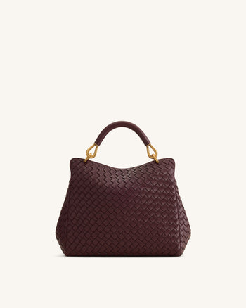 Lucia Klassische Gewebte Henkeltasche - Dunkelburgunder