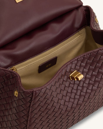 Lucia Klassische Gewebte Henkeltasche - Dunkelburgunder