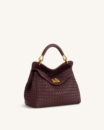 Lucia Klassische Gewebte Henkeltasche - Dunkelburgunder