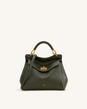 Lucia Klassische Henkeltasche - Dunkles Olivgrün