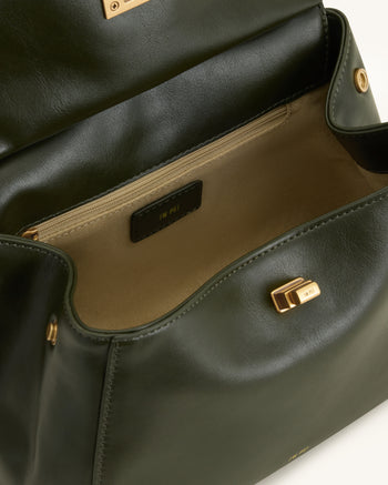 Lucia Klassische Henkeltasche - Dunkles Olivgrün