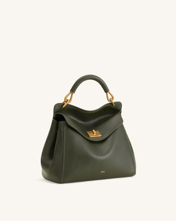 Lucia Klassische Henkeltasche - Dunkles Olivgrün