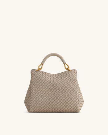 Lucia Klassische Gewebte Henkeltasche - Schlammgrau