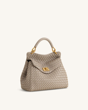 Lucia Klassische Gewebte Henkeltasche - Schlammgrau
