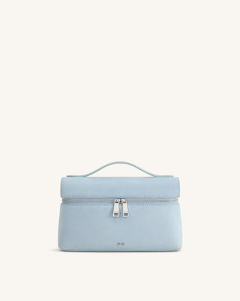 Thea Henkeltasche aus Wildlederimitat - Hellblau