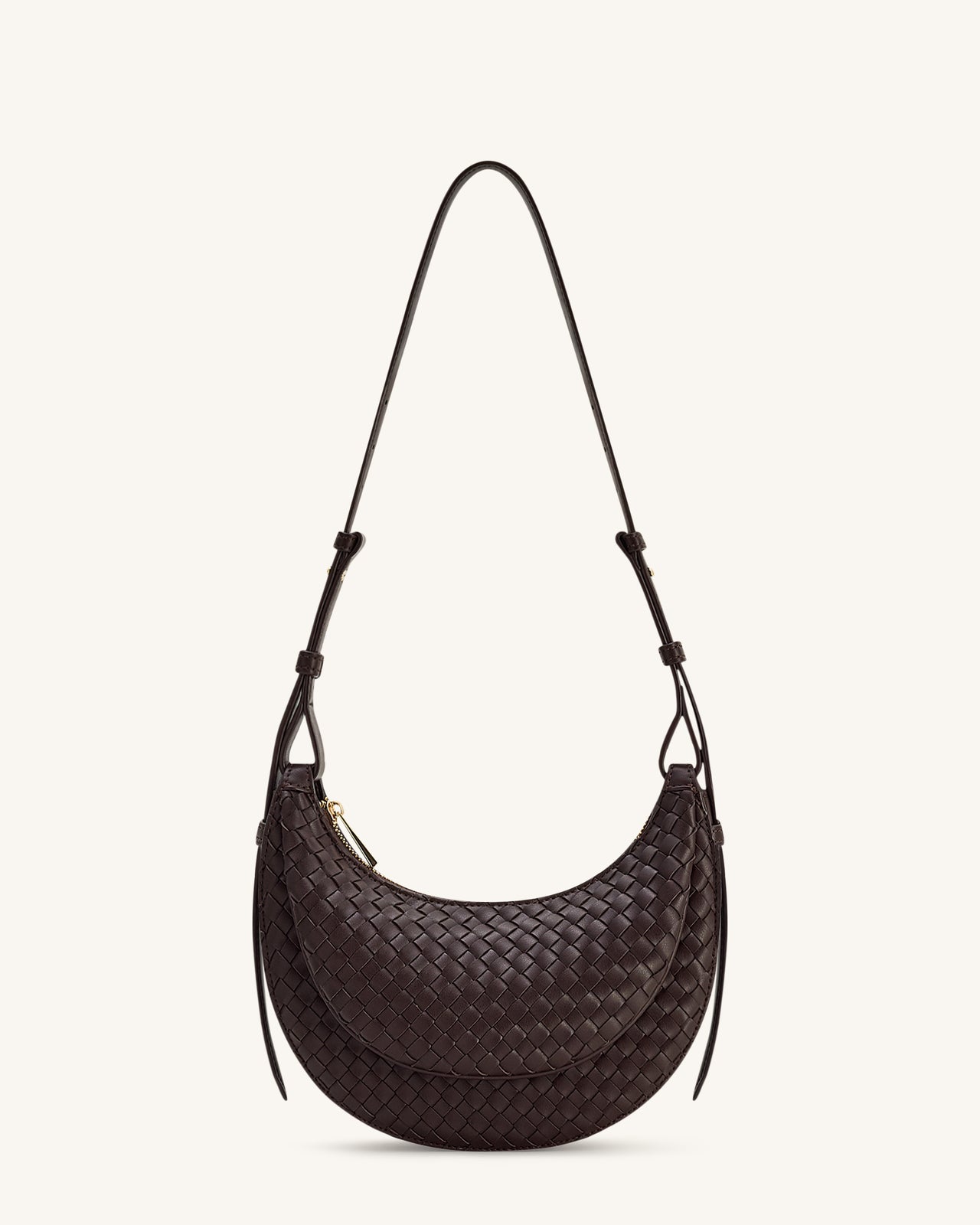 Sharon Gewebte Umhängetasche - Kaffeabraun