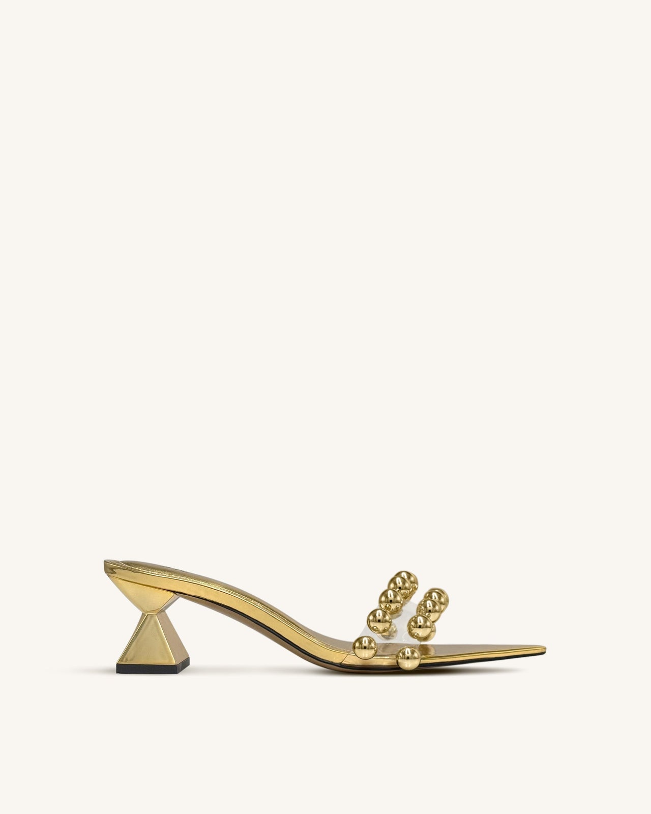 Gianna Mules mit Perlenriemen – Gold