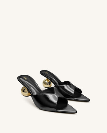 Ellie Mules mit Kugelabsatz – Schwarz
