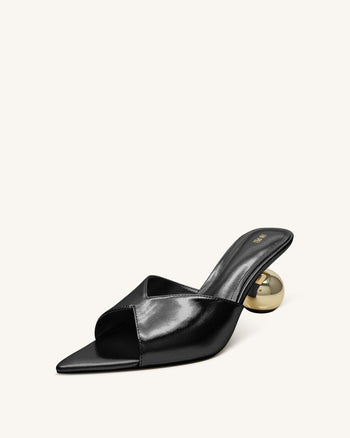 Ellie Mules mit Kugelabsatz – Schwarz