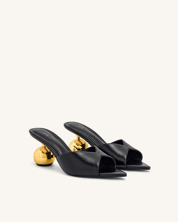 Ellie Mules mit Kugelabsatz – Schwarz