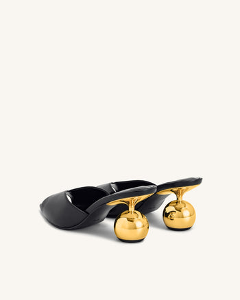 Ellie Mules mit Kugelabsatz – Schwarz