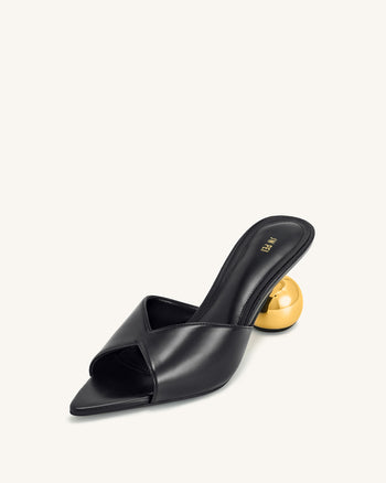 Ellie Mules mit Kugelabsatz – Schwarz