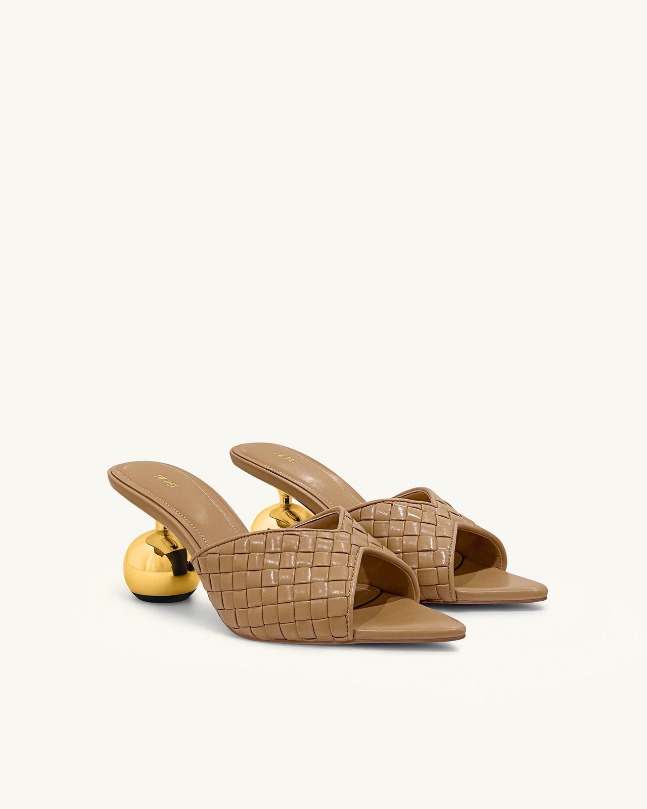 Ellie Geflochtene Kugelabsatz-Mules - Khaki