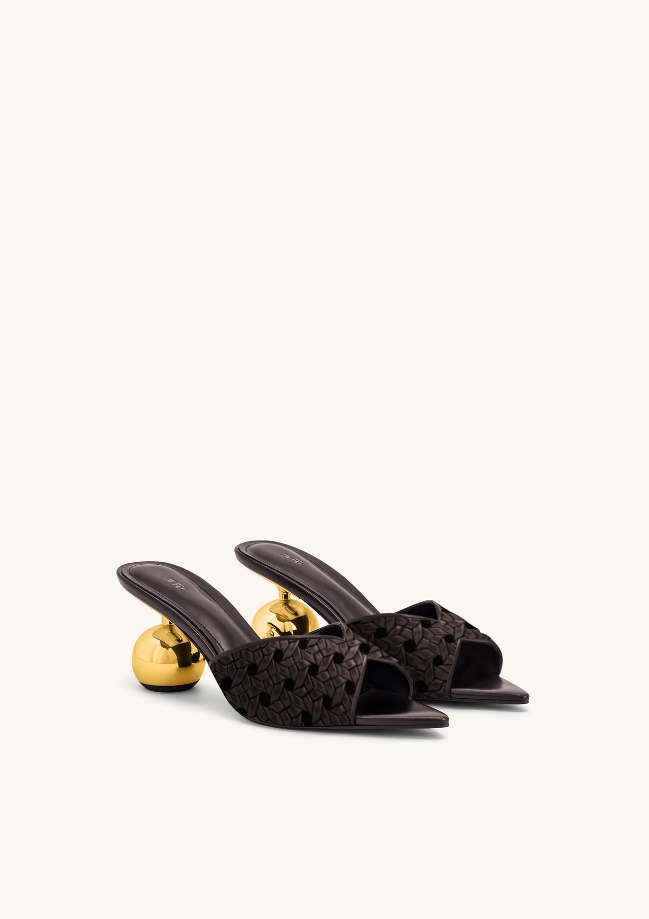 Ellie Gewebte Kugelabsatz-Mules - Tiefes Bordeaux