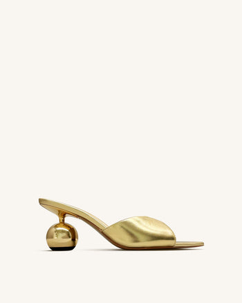Ellie Mules mit Kugelabsatz - Gold