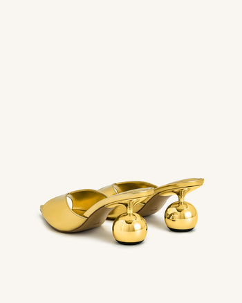 Ellie Mules mit Kugelabsatz - Gold