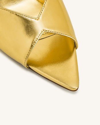Ellie Mules mit Kugelabsatz - Gold