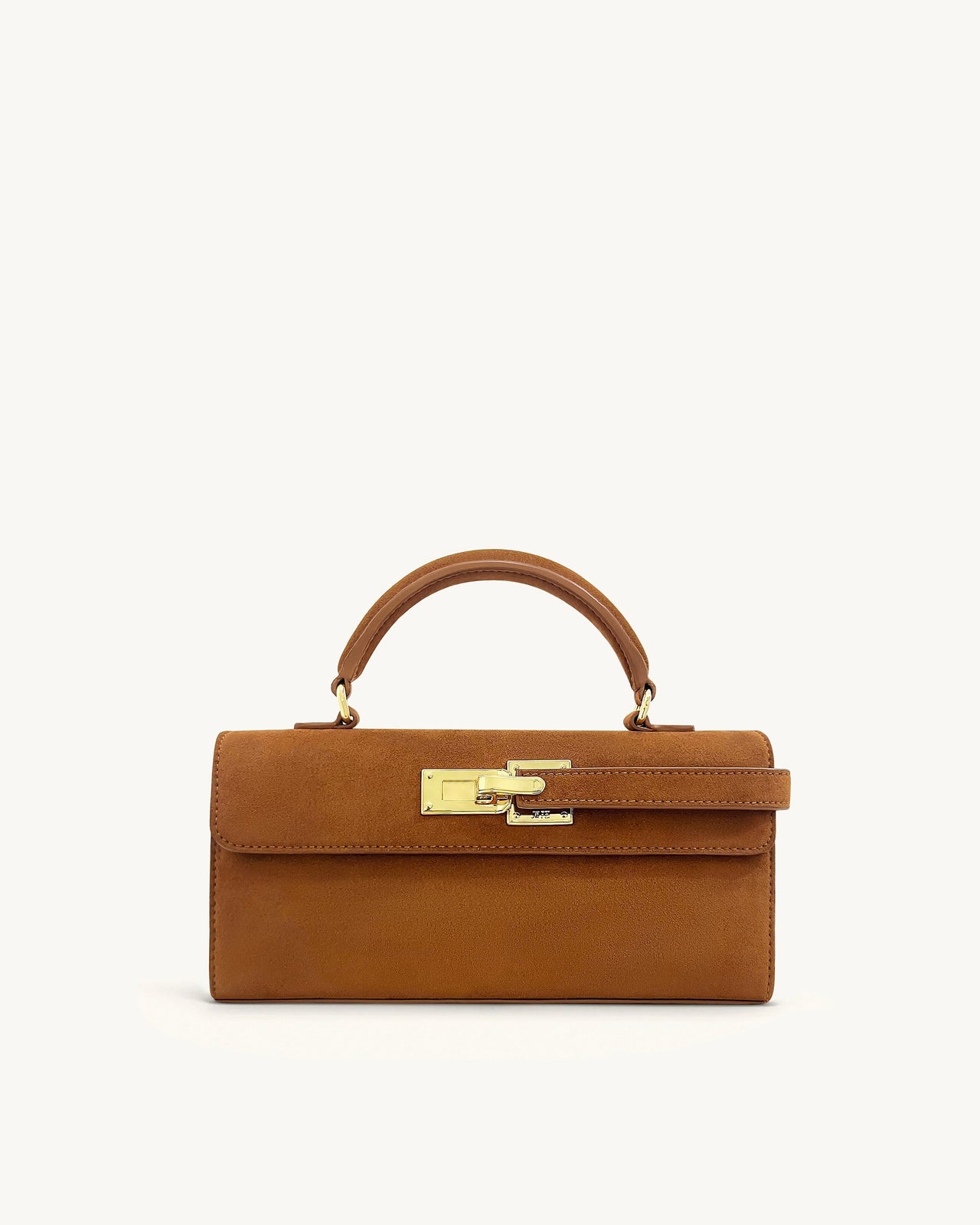 Keyla Handtasche aus Kunstveloursleder mit Griff – Braun