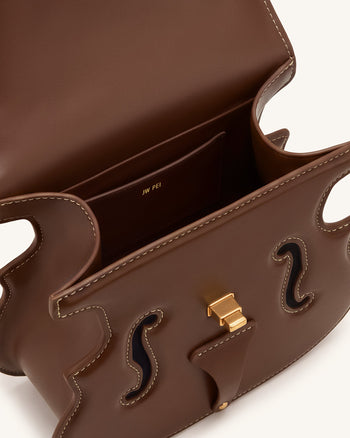 Henkeltasche in Geigenform - Dunkelbraun
