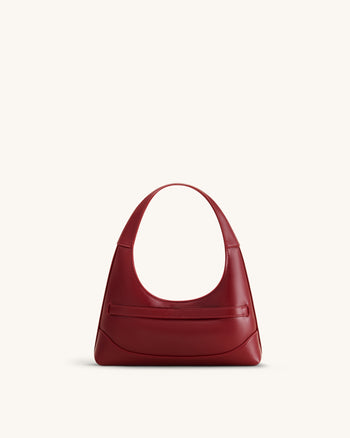 Noelle Schultertasche mit Gürtel - Tiefes Burgunderrot