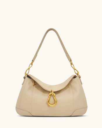 Jayla Schultertasche mit Metallanhänger-Verzierung – Khaki