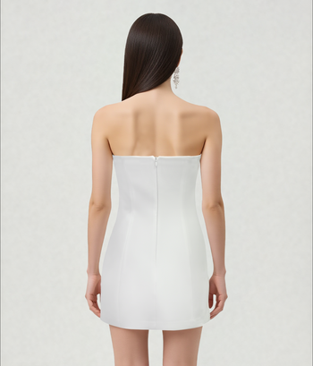 Geblümtes Minikleid - Weiß