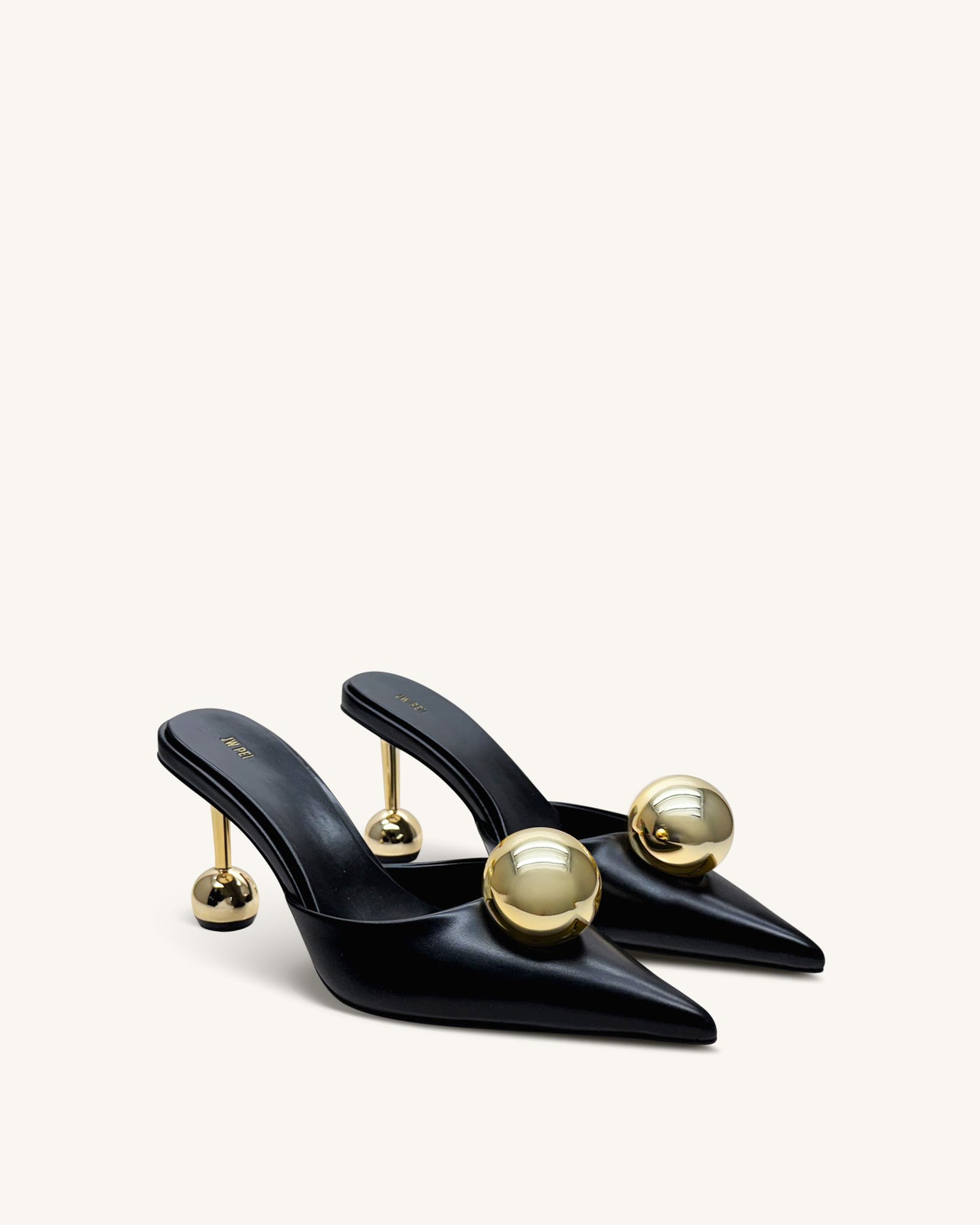 Sofia Mules mit Kugelabsatz – Schwarz