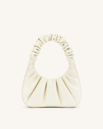 Gabbi Geraffte Hobo-Tasche - Weiß